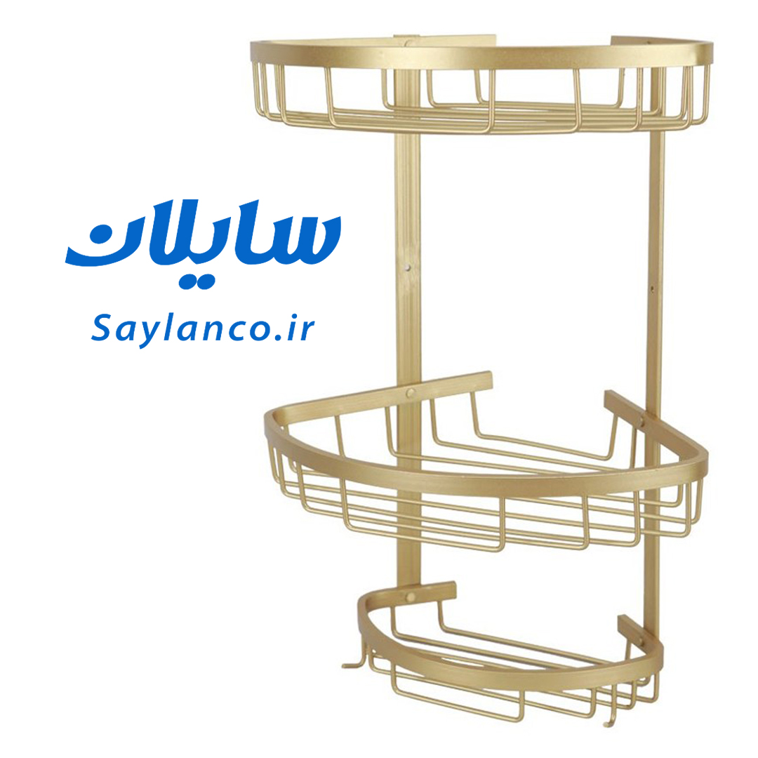 5555555555351 جاشامپو آلومینیومی 2طبقه (قفسه حمام) - تصویر 1