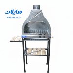 باربیکیو کباب پز گازی 10شعله استیل سایلان |ضمانت دار و با کیفیت| هود دار +سیخ هدیه